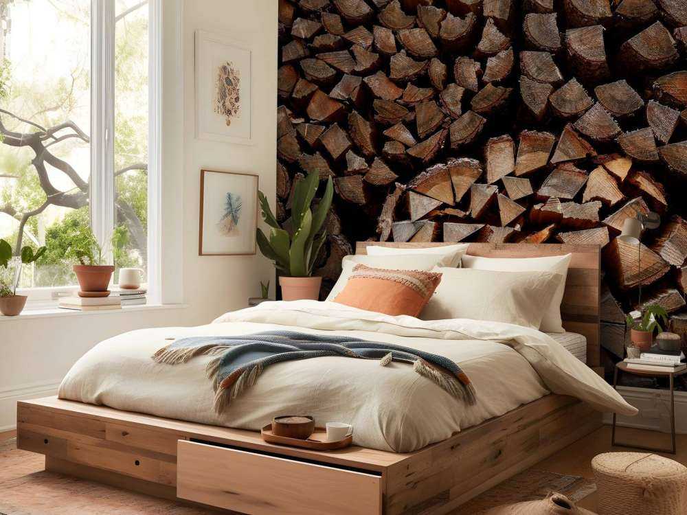 Round piles of wood