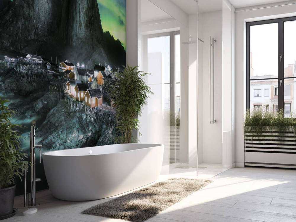 Northern lights above Hamnøy