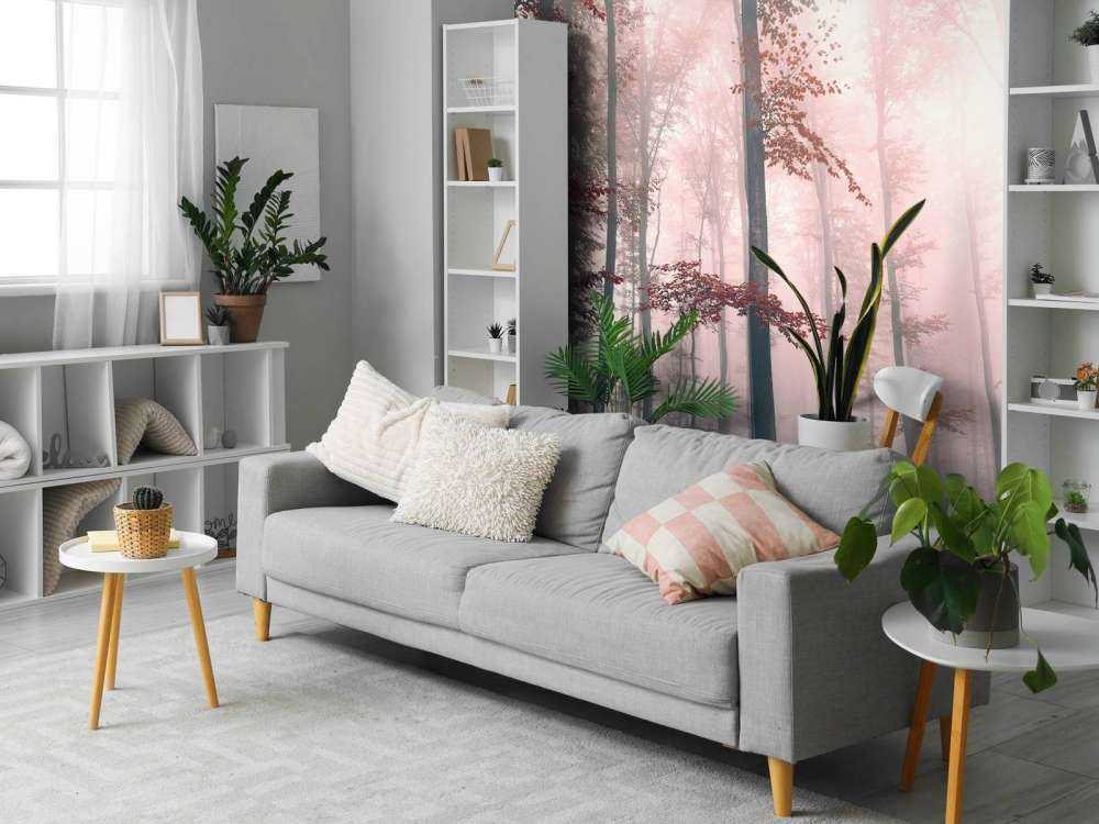 Red forest landscape