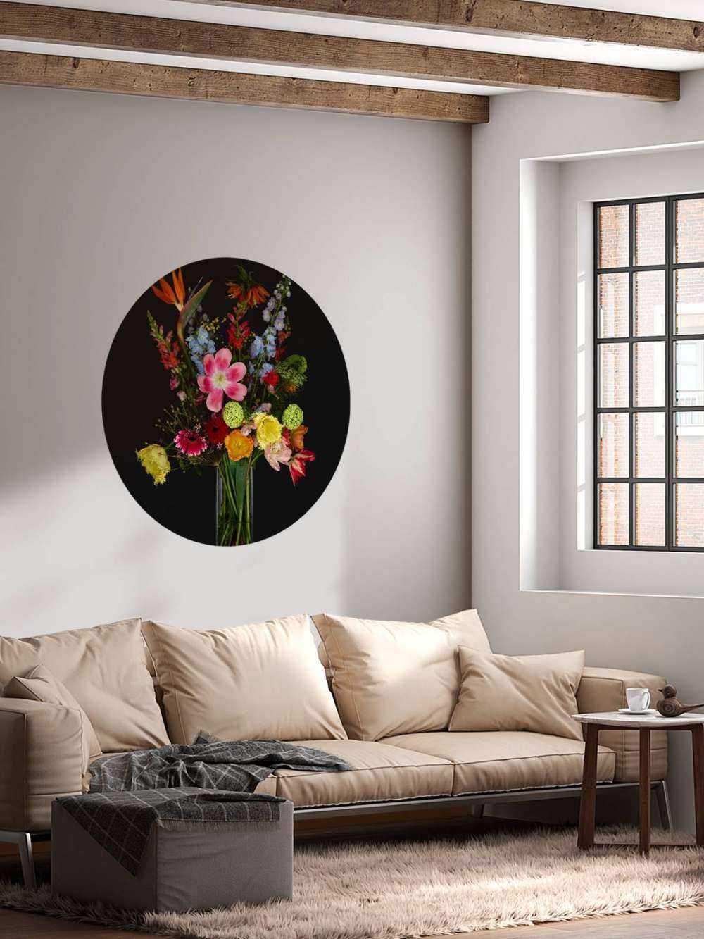 Bouquet of flowers in glass vase