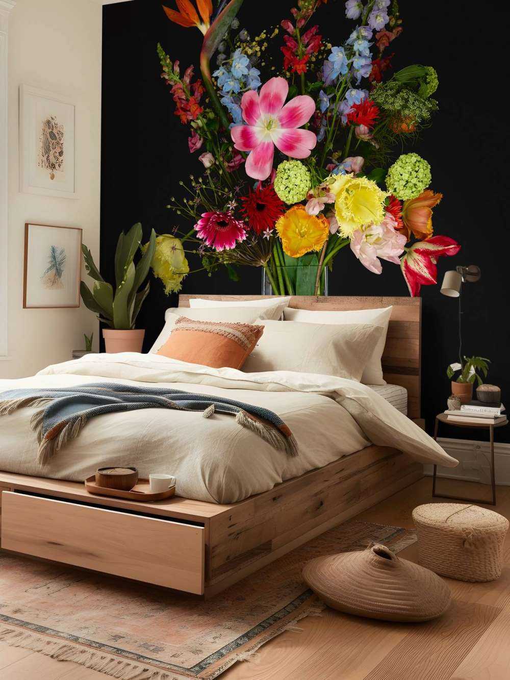 Bouquet of flowers in glass vase