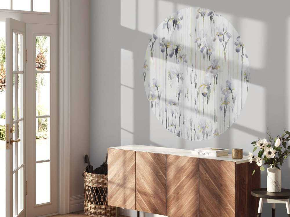 Irises and Stripes Seamless Gray