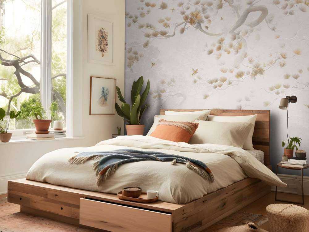 Blossom Tree Art - Beige