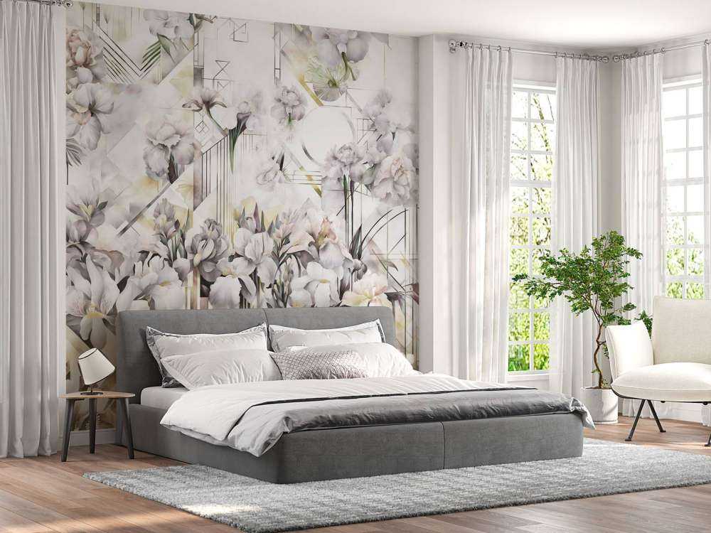 Huge Watercolor Irises Beige