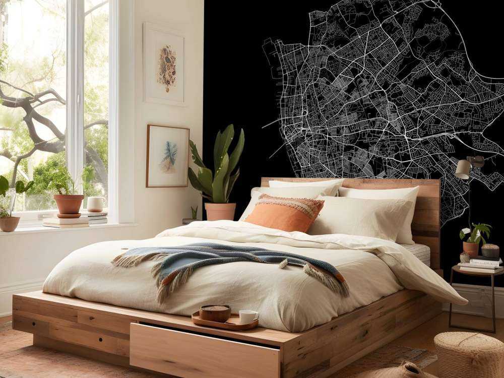 Plattegrond van Liverpool, zwart