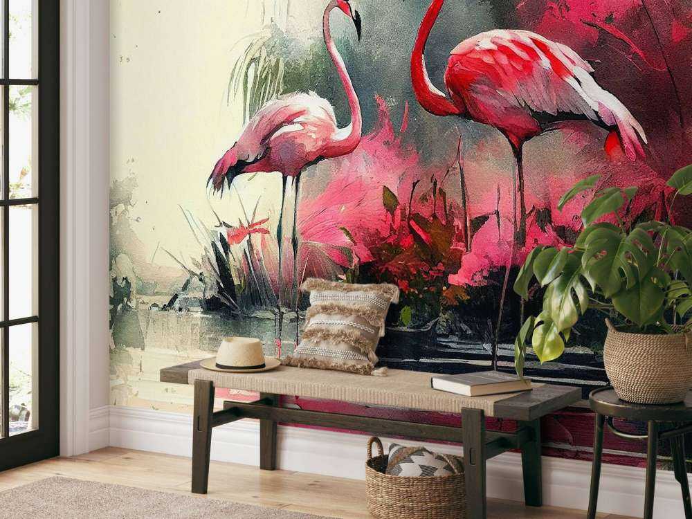 Carmine Flamingo Sketch