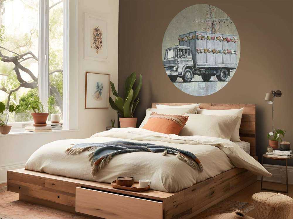 Banksy - Meat truck, raw concrete