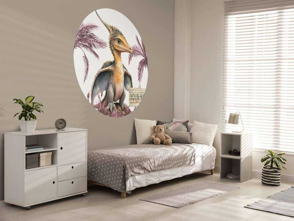 Baby pteranodon in the pink jungle