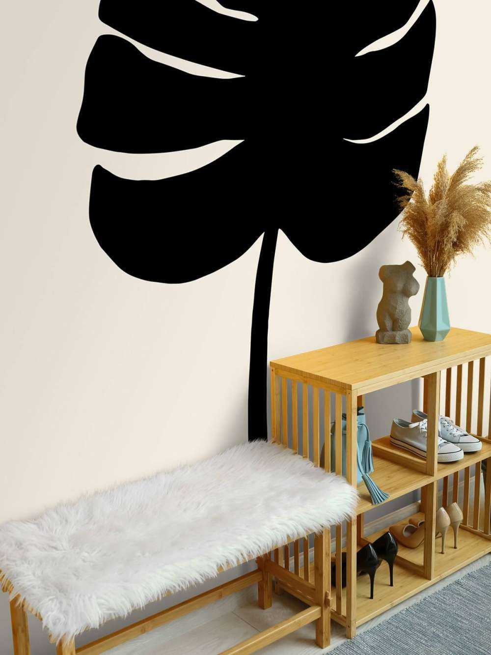 Monstera Leaf Black