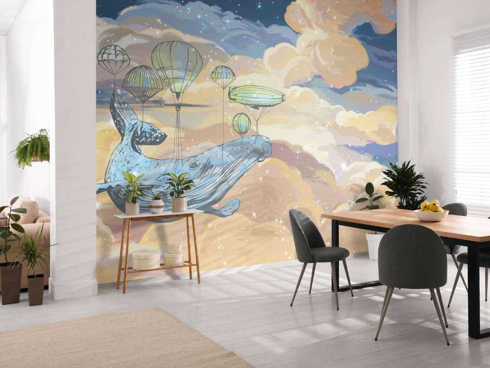 Whale with his hot air balloons