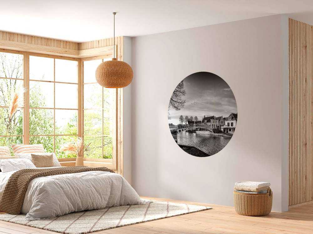 Fortified town Dokkum Bridge over Klein Diep Friesland 