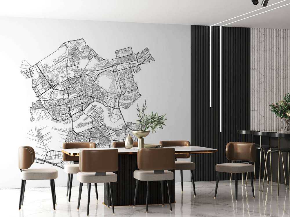 Map of Rotterdam, white