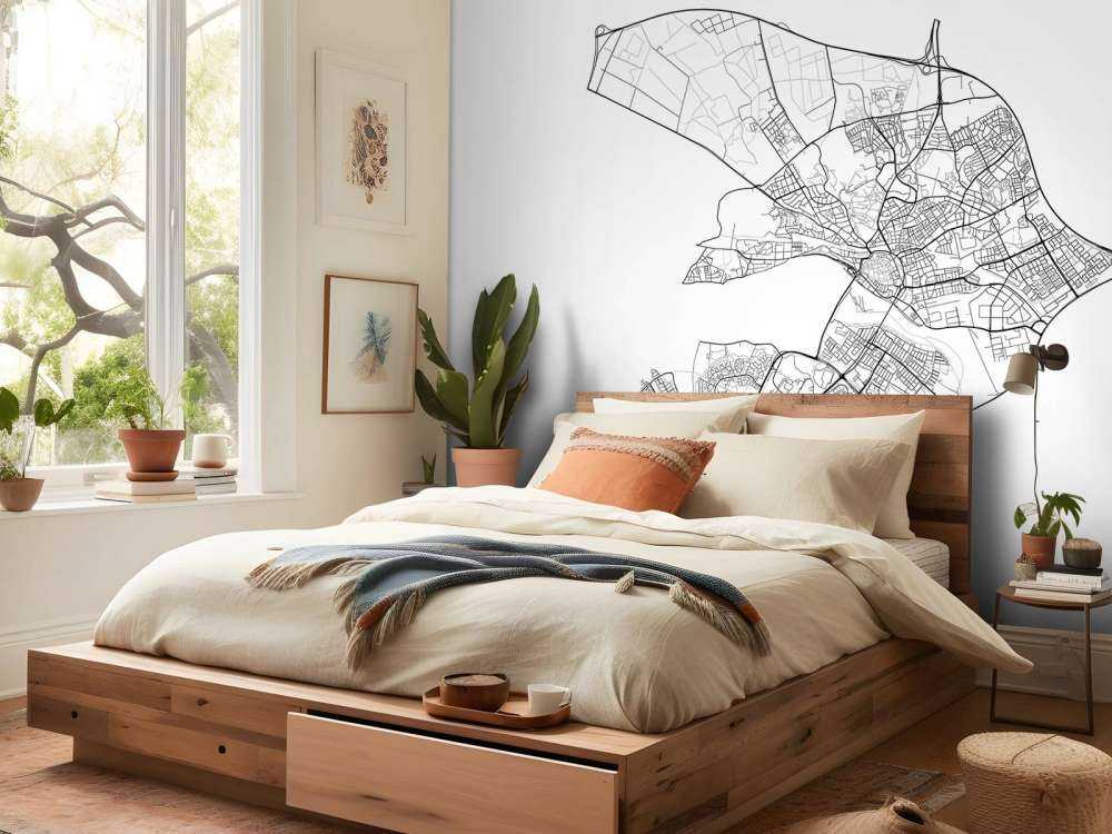 Plattegrond van Arnhem, wit