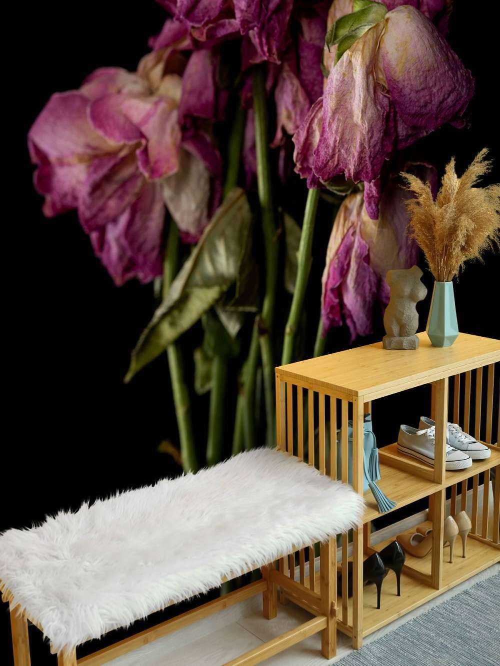 Gedroogde roze rozen