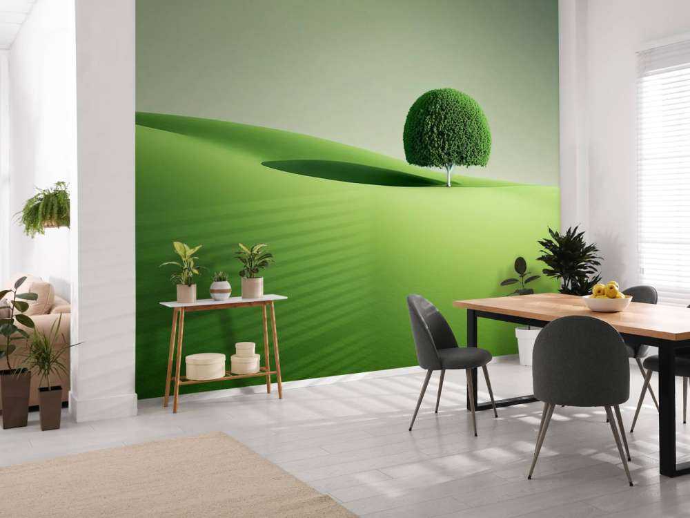 Minimalistische groene landschap