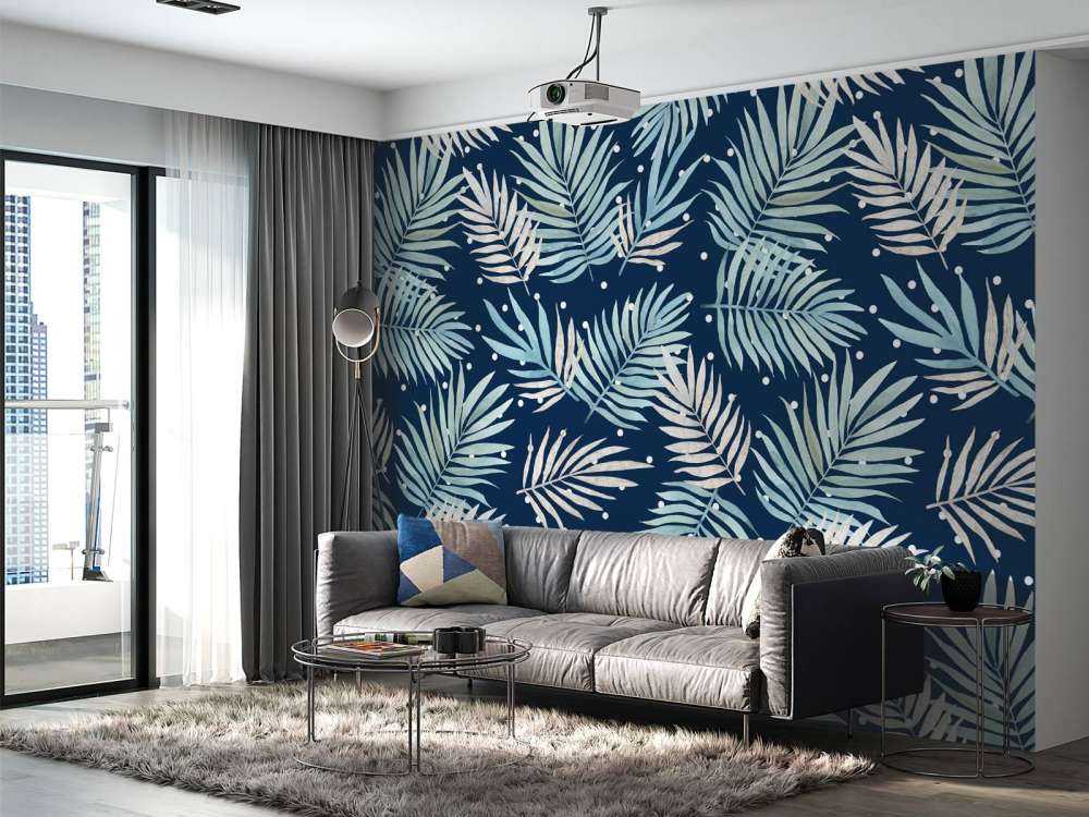 Pattern with tropical leaves