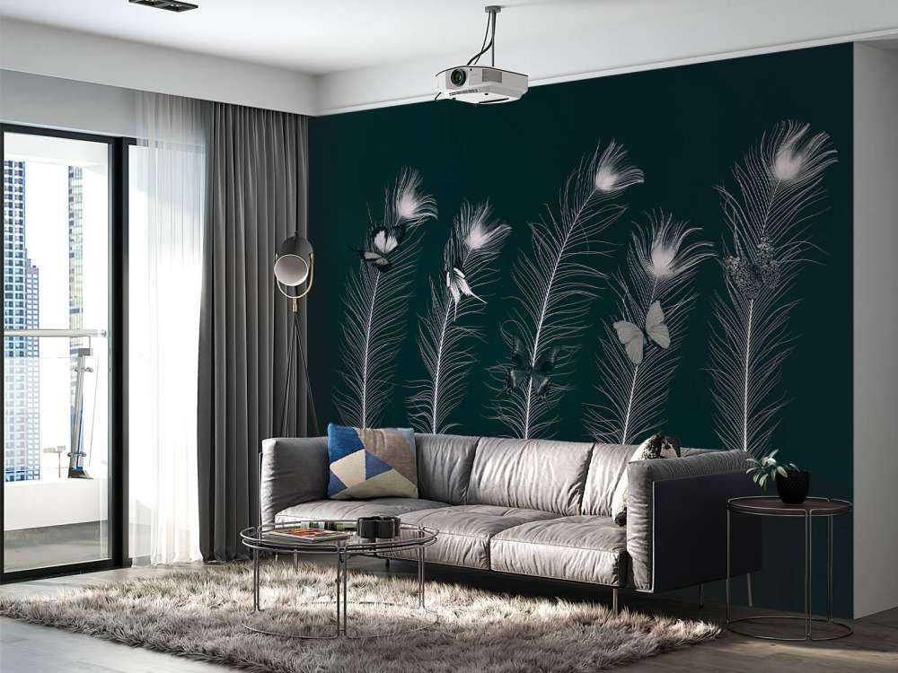 Butterflies on peacock feathers