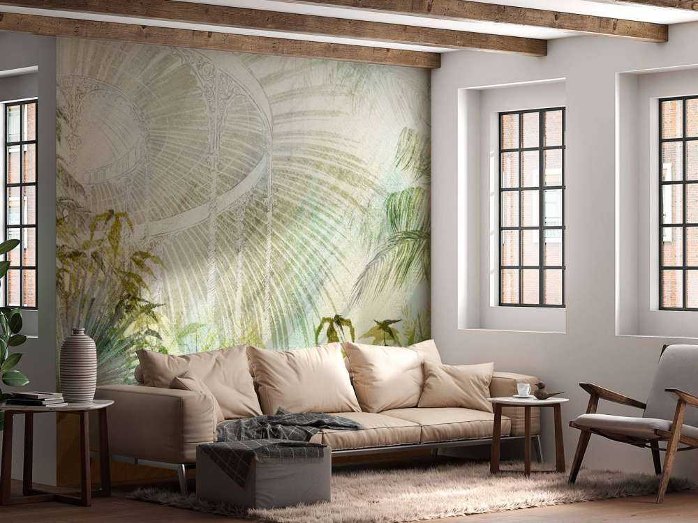 Greenhouse with tropical plants