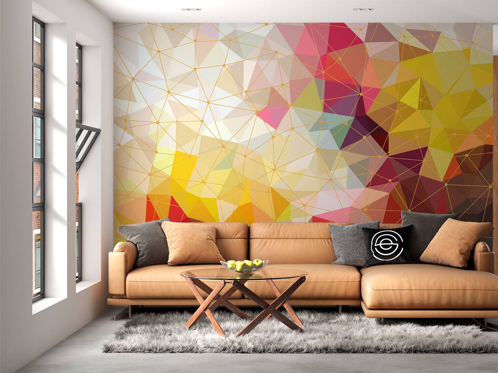 Print of colorful triangles