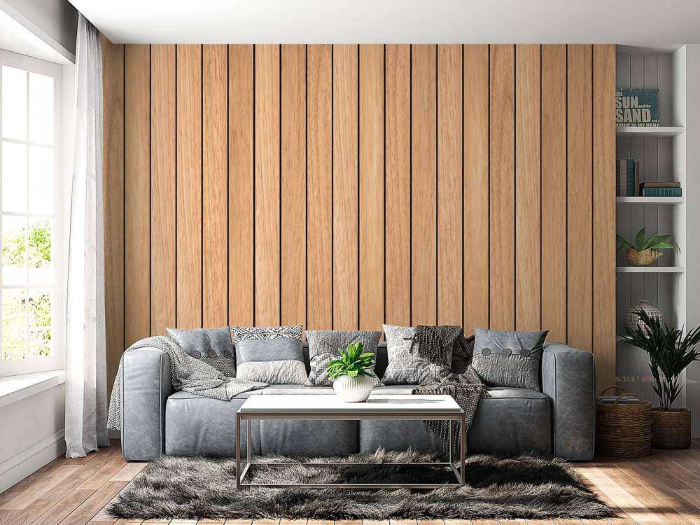 Light vertical wooden planks