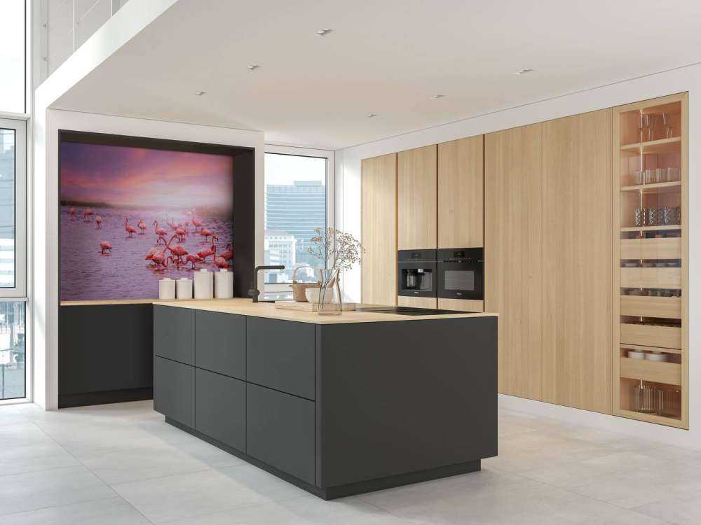 Flamingos with sunset