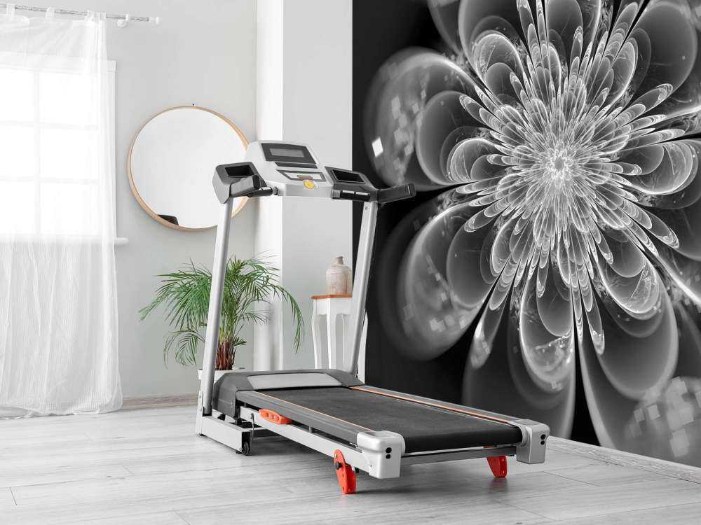 Fractal bloem in zwart-wit