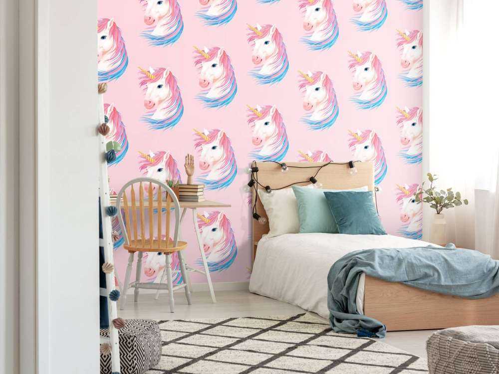 White unicorn with golden horn