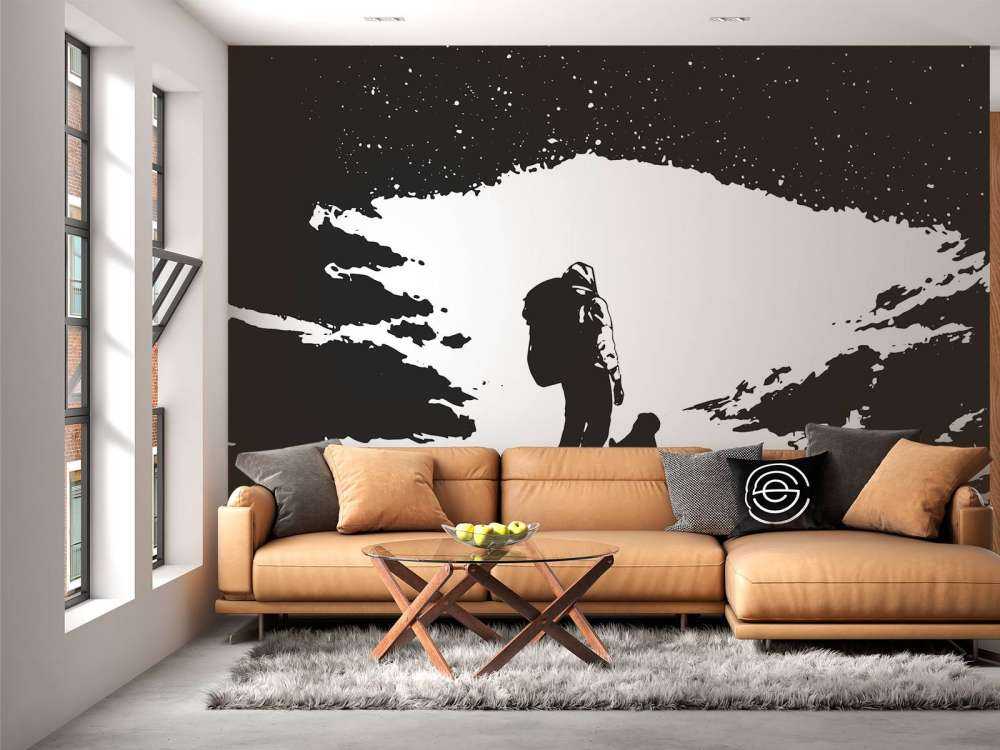 Reiziger met hond zwart-wit