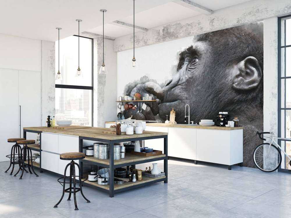 Watercolor chimpanzee