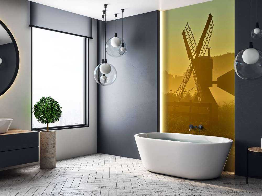 Meadow mill at sunrise