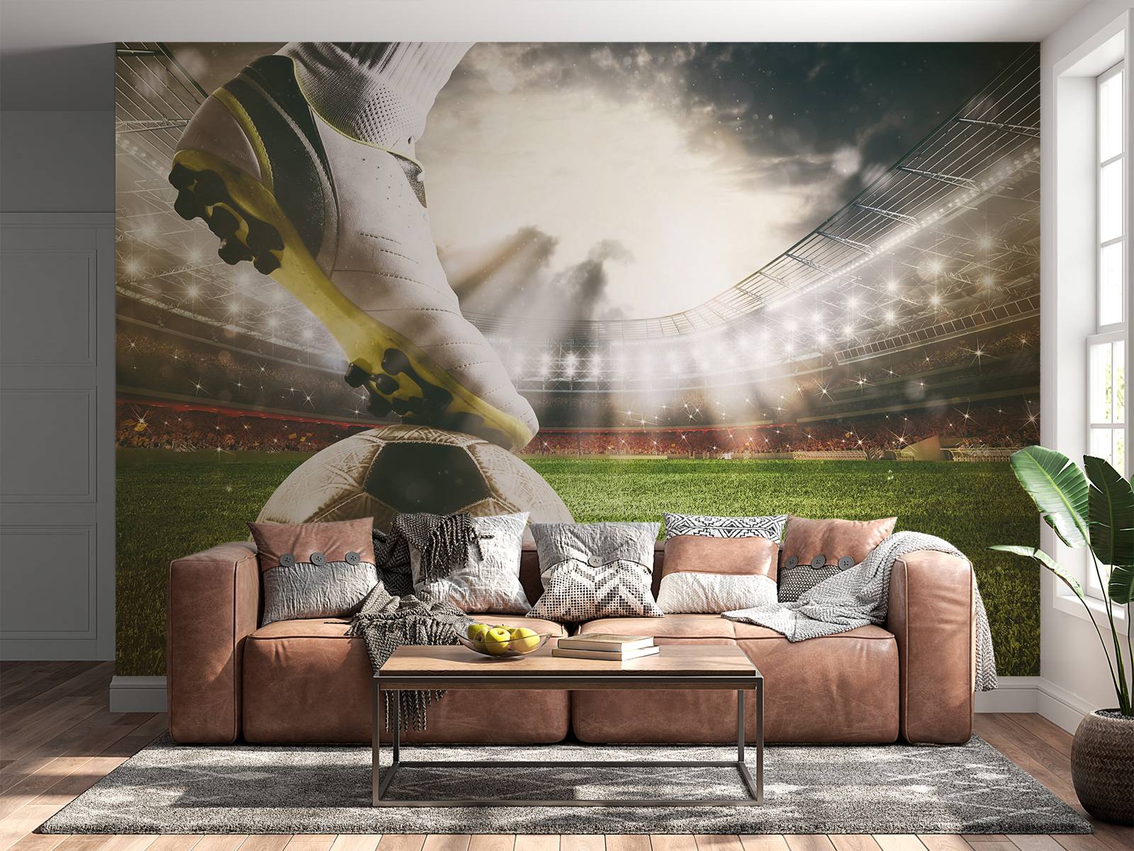 Football player in stadium