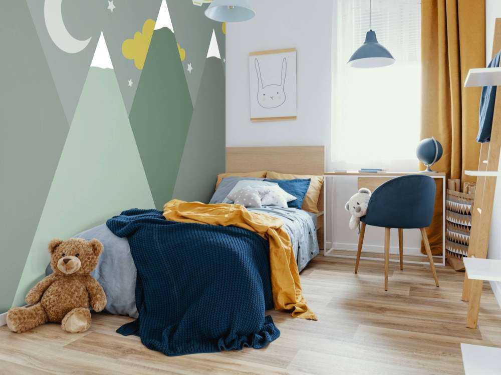 Green mountains at night