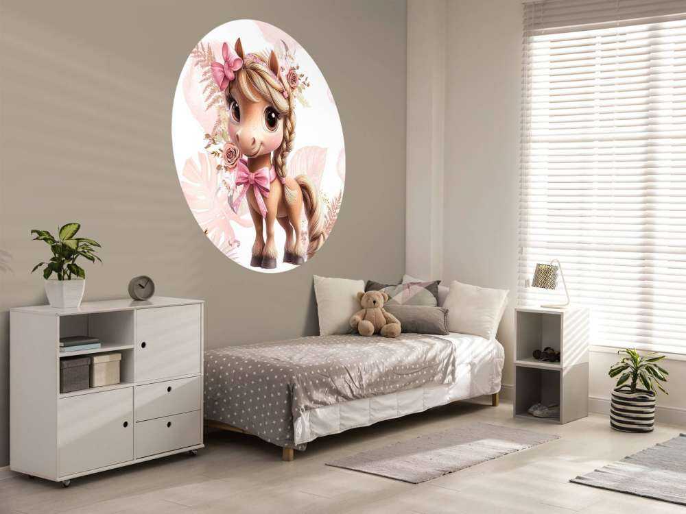 Elegant pony with pink bow