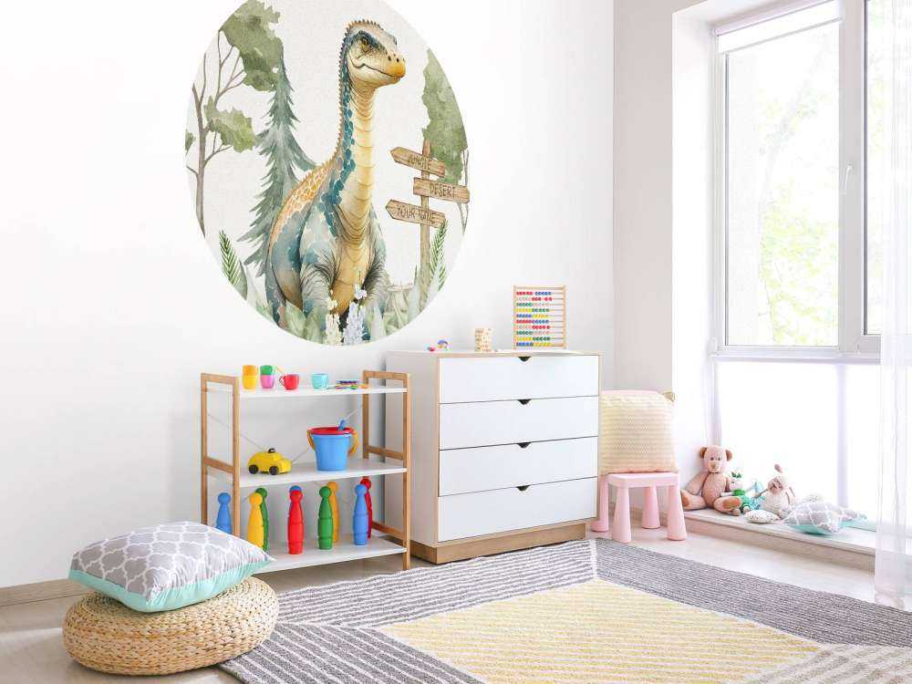 Baby brachiosaurus in the jungle