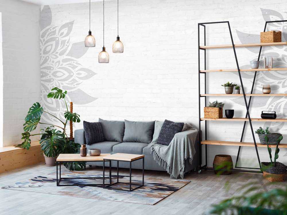 Gray White Mandala Blossom