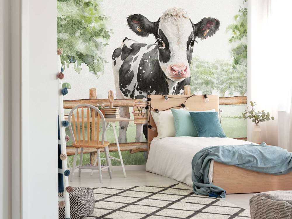 Young cow in a meadow