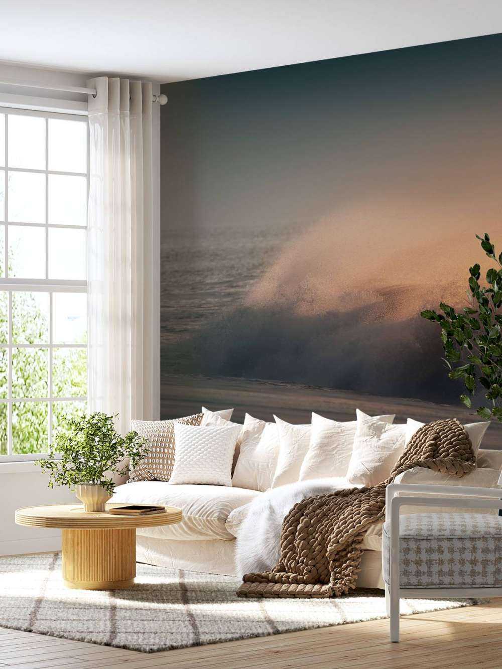 Breaking waves on the beach