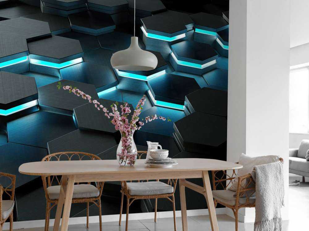 Luminous 3D hexagons