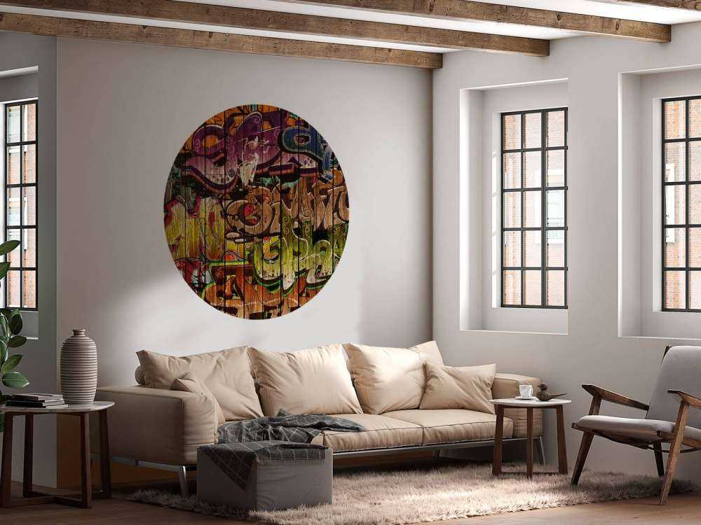 Graffiti on wood