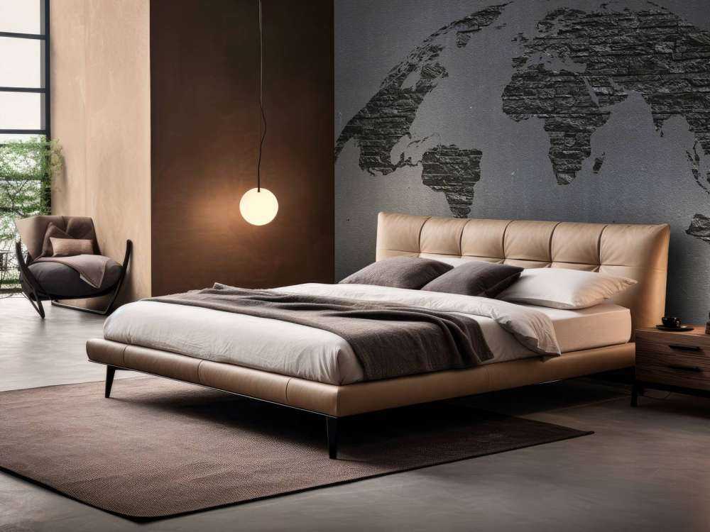 World map stones on grey concrete