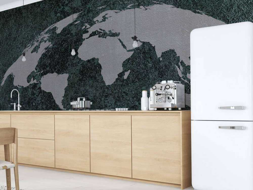 World map with texture