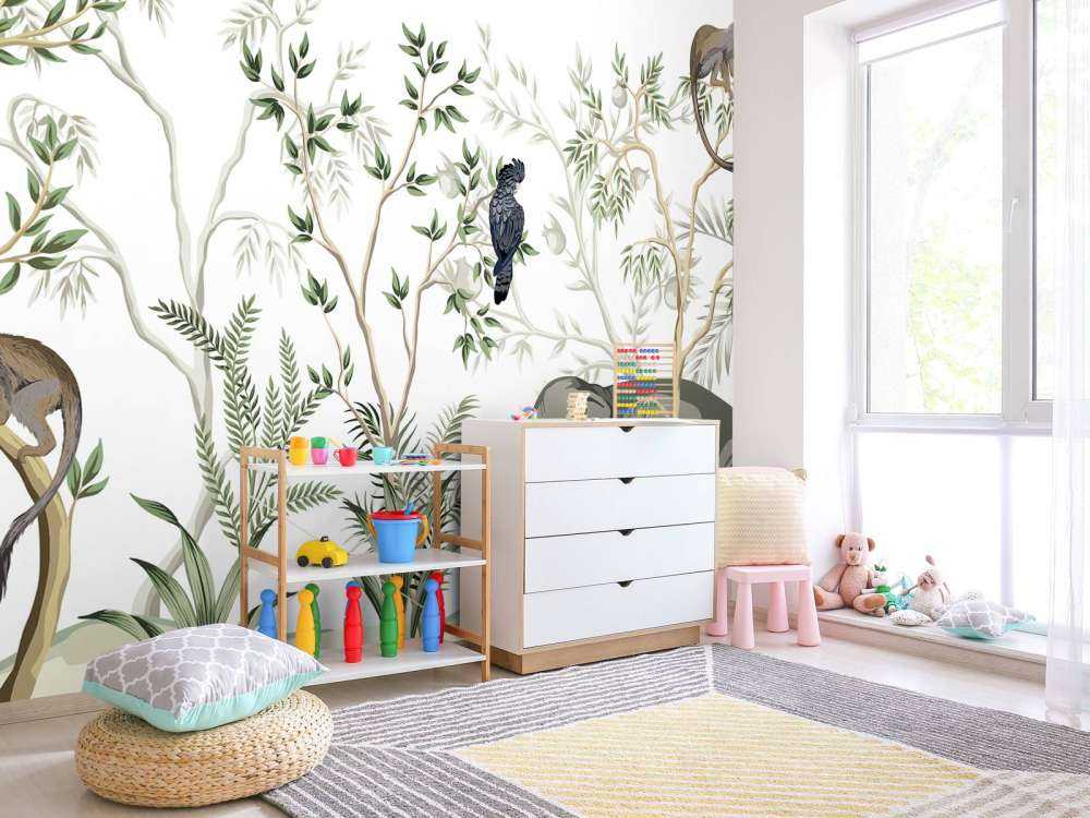 Drawn animals in the jungle