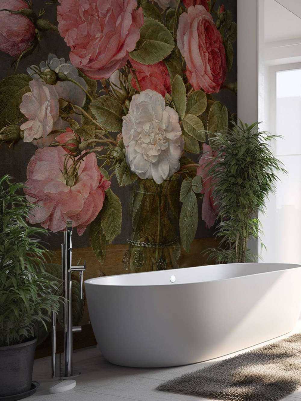 Roses in a glass vase