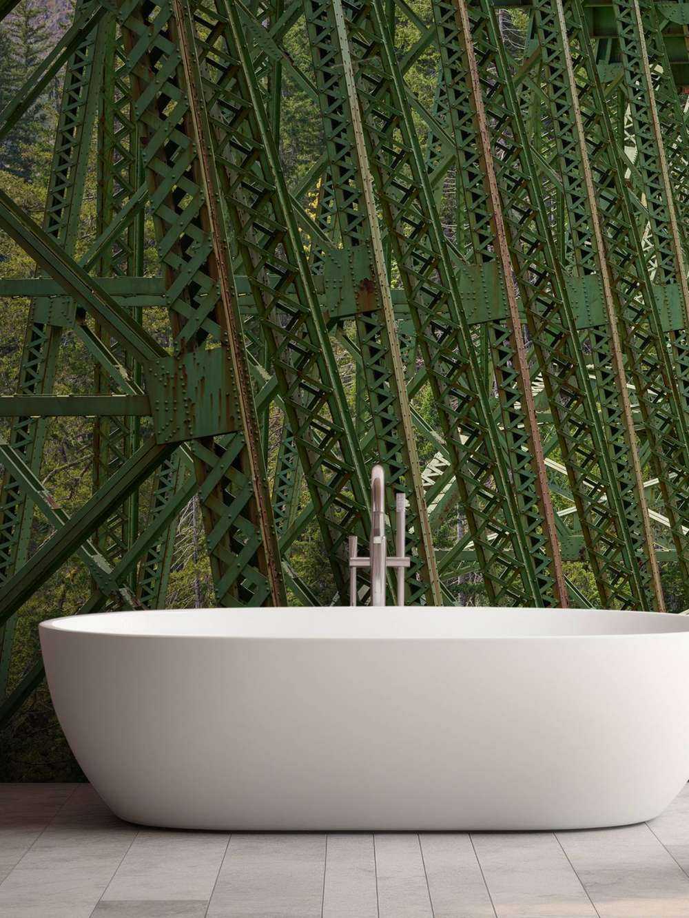 Steel structure old railway bridge