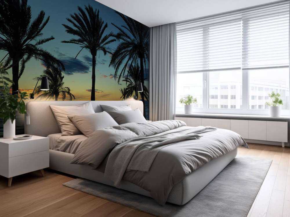 Palm trees at sunset