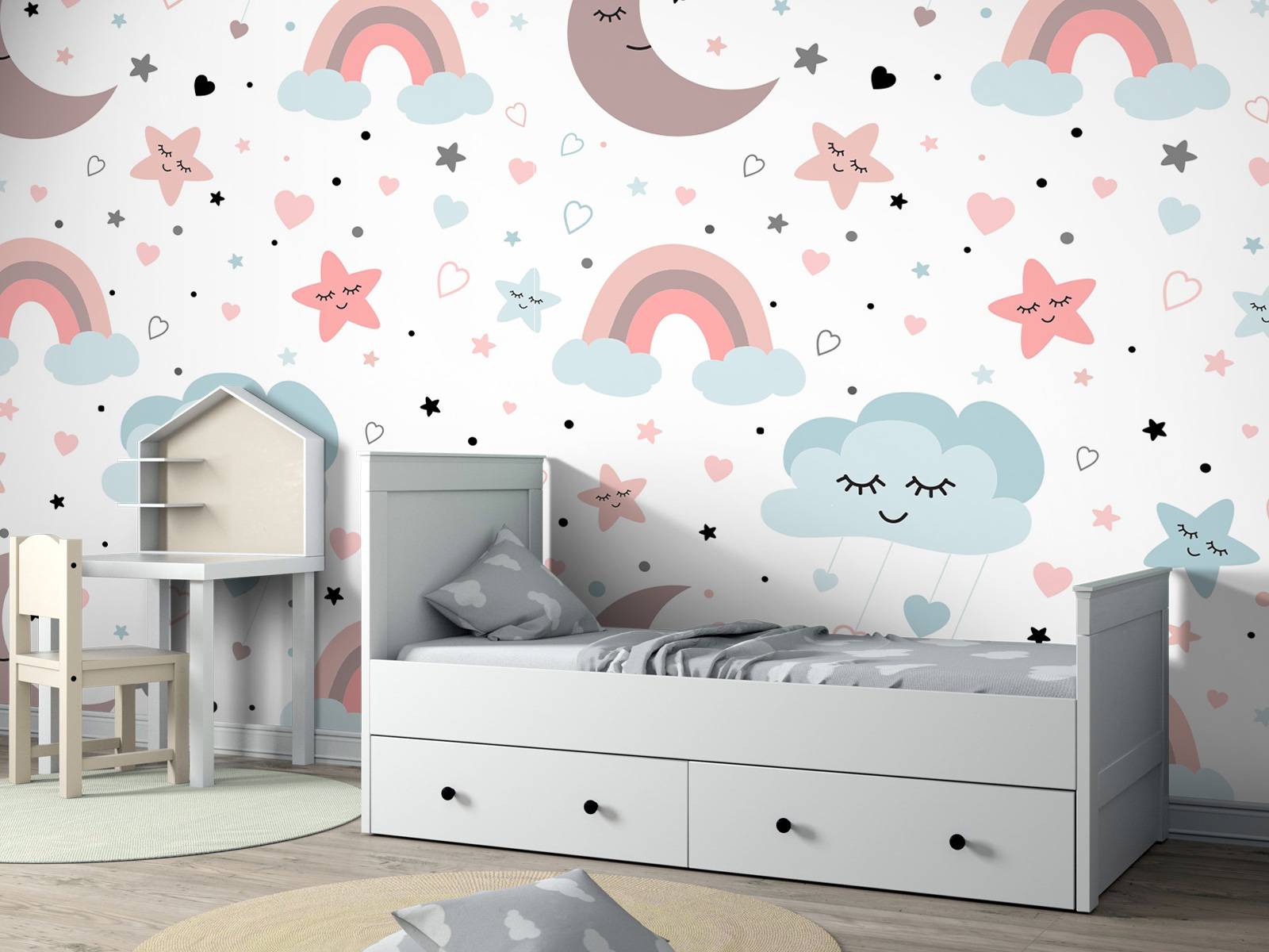Clouds, moons and rainbows
