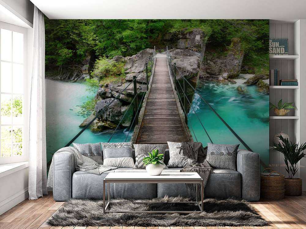 Bridge over beautiful blue river