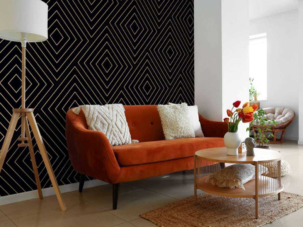 Chevron pattern, black