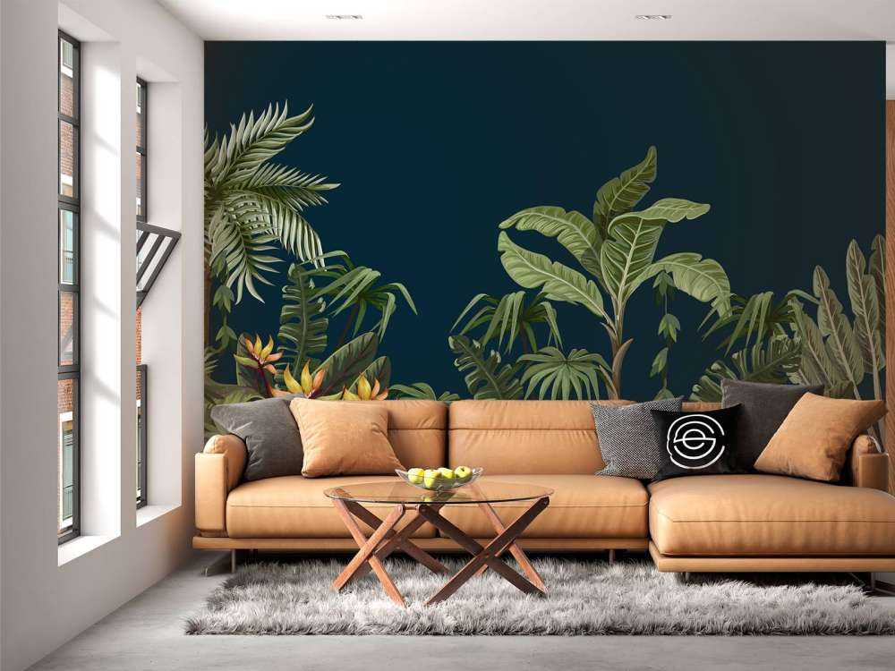 Jungle flowers and trees