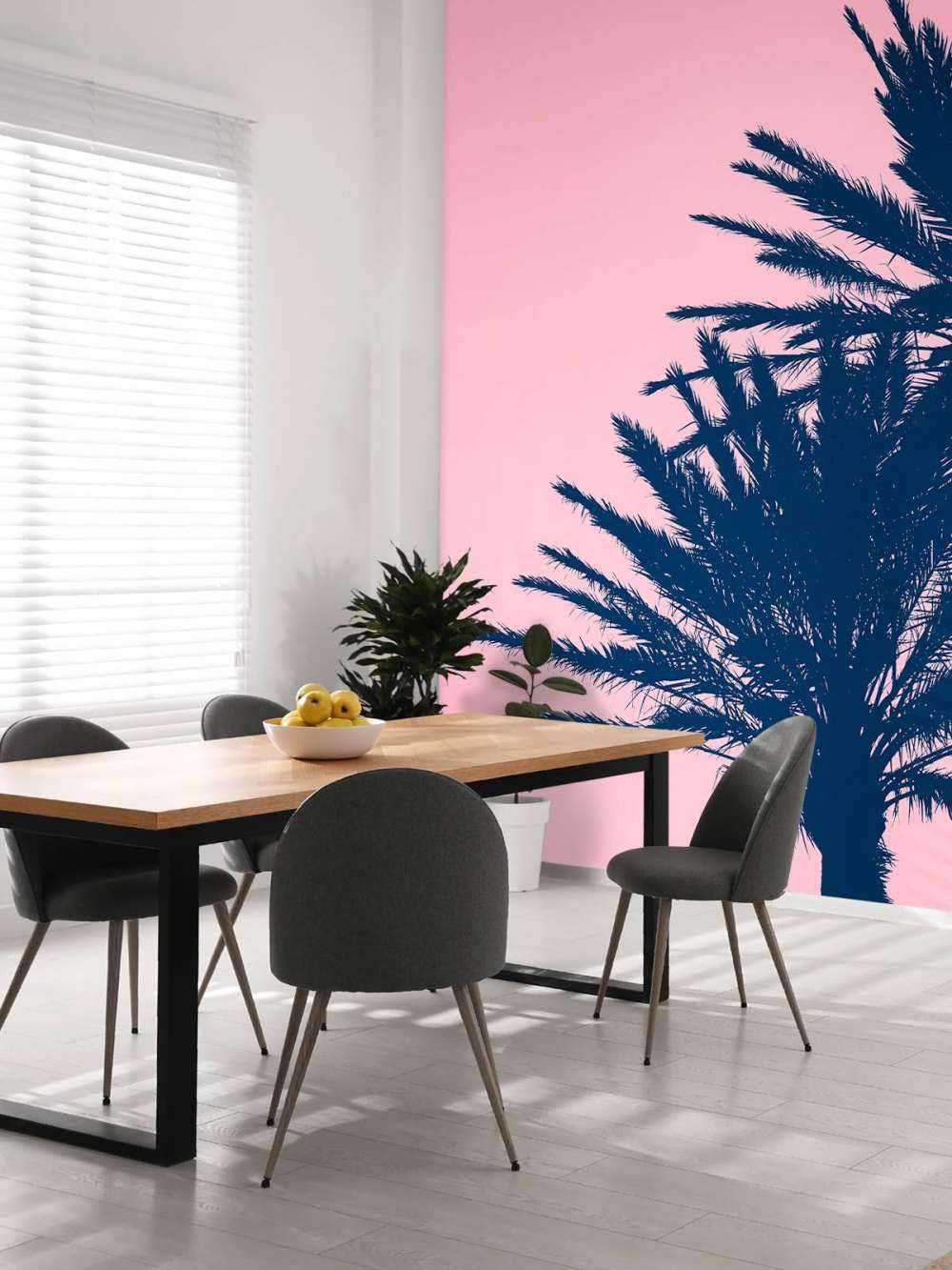 Palm trees with pink background